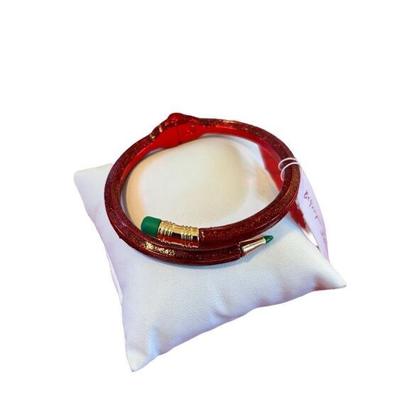 Betsey Johnson Sparkly Red & Green Pencil Hinged Bracelet. Adorable! - Picture 8 of 10